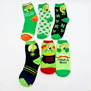 St Patricks Day Socks! 6 pairs Crew Socks One‎ Size